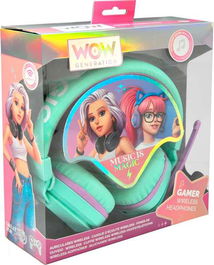 Kids Euroswan Auriculares Inalámbricos Bluetooth Wow Generation 26x22x6.5 cm con Pilas Incluidas, Edad Mínima 3 Años, Material Plástico