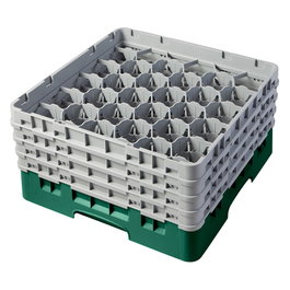 CAMBRO Cesta de lavado 30 comp. 4 alturas Verde Sherwood