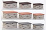 DKD Home Decor Set de 3 Cajas de Almacenaje Pinceladas en Poliéster