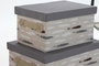 DKD Home Decor Set de 3 Cajas de Almacenaje Pinceladas en Poliéster