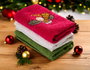 Mijölnir Juego de Toallas de Lavado Navideñas - Rojo, Verde, Blanco - 30x50 cm - 100% Algodón