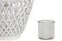 DKD Home Decor Portavelas Blanco Bambu Cristal 32 x 60 x 32 cm (2 Unidades)
