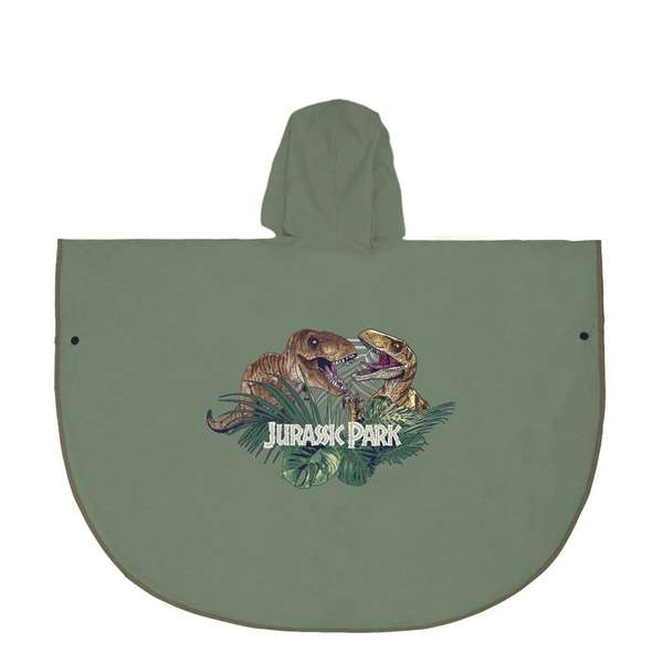 Poncho Impermeable con Capucha Jurassic Park Verde 5-6 Años