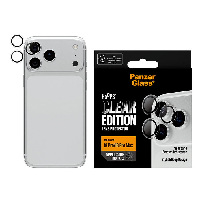 PanzerGlass Hoops Protector de Lente de Cámara Transparente para iPhone 18 Pro/Pro Max PanzerGlass Hoops Protector de Lente de Cámara Transparente para iPhone 18 Pro/Pro Max
