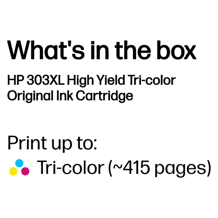 HP Cartucho de Tinta Tricolor 303XL High Yield de Alta Capacidad para Impresoras HP
