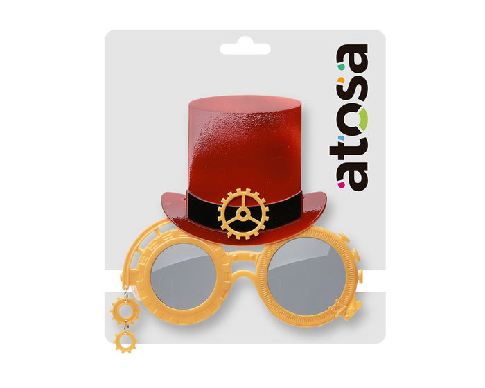 Gafas de sol con sombrero Steampunk dorado