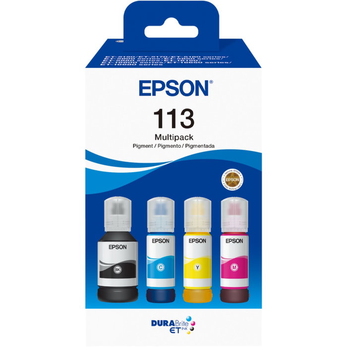Epson Multipack de tinta EcoTank 113 (C13T06B640) - Negro, Cian, Magenta, Amarillo