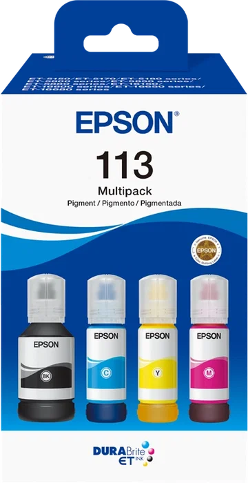 Epson Multipack de tinta EcoTank 113 (C13T06B640) - Negro, Cian, Magenta, Amarillo