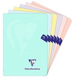 Libreta Clairefontaine Poliprolileno A5 Cm 48 Hjs. 5X5 Colores Pastel (Set de 10)