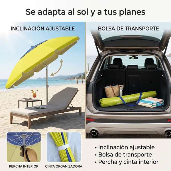 JugaToys Sombrilla de Aluminio Amarilla de 240 cm JugaToys Sombrilla de Aluminio Amarilla de 240 cm