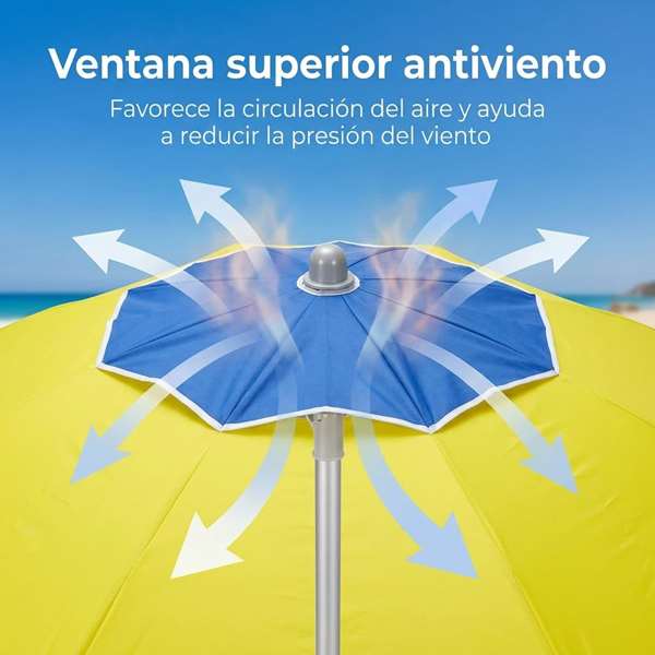 JugaToys Sombrilla de Aluminio Amarilla de 240 cm JugaToys Sombrilla de Aluminio Amarilla de 240 cm