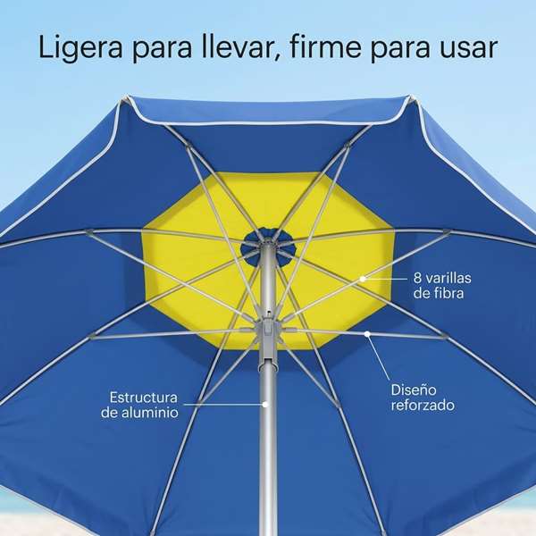 JugaToys Sombrilla de Aluminio Amarilla de 240 cm JugaToys Sombrilla de Aluminio Amarilla de 240 cm