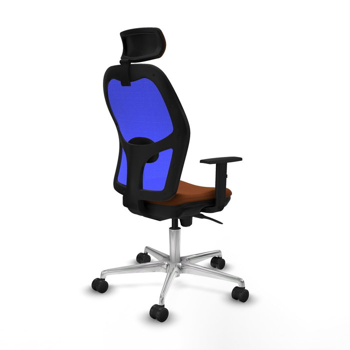 PIQUERAS Y CRESPO Silla de oficina Jorquera con mecanismo Sincro, marrón y azul PIQUERAS Y CRESPO Silla de oficina Jorquera con mecanismo Sincro, marrón y azul
