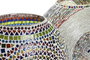 DKD Home Decor Lámpara de Sobremesa de Cristal Mosaico Multicolor 33x20x32 cm