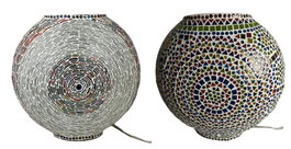 DKD Home Decor Lámpara de Sobremesa de Cristal Mosaico Multicolor 33x20x32 cm