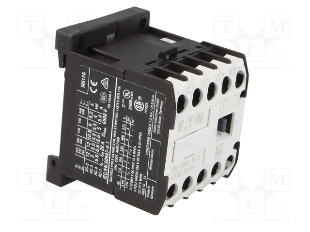 EATON ELECTRIC Contactor DILEM 3-polar 24VDC 12A