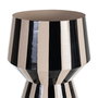 Jarrón Rayas Blanco-Negro Metal 21 X 21 X 21,50 cm