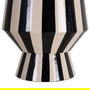 Jarrón Rayas Blanco-Negro Metal 21 X 21 X 21,50 cm