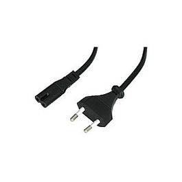 LINDY 30422 Cable de Alimentación IEC Euro con Enchufe Europeo a IEC 320 C7, 3m, Negro