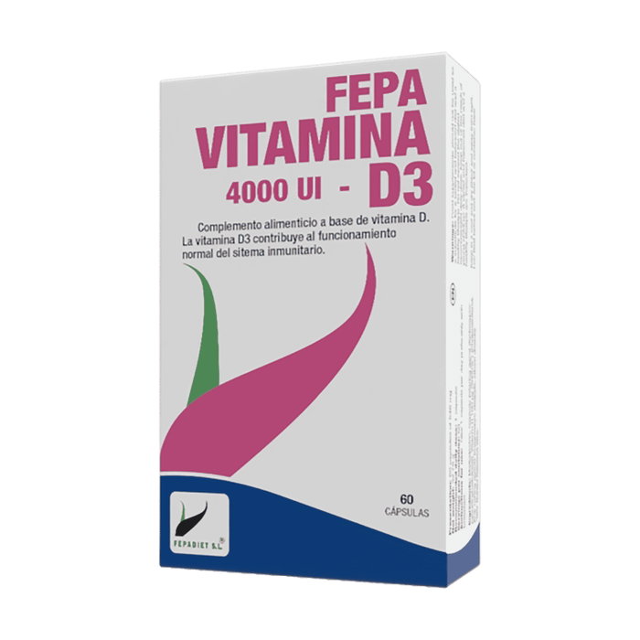 Fepa Vitamina D3 4000 UI 60 Cápsulas Complemento Alimenticio Fepadiet Fepa Vitamina D3 4000 UI 60 Cápsulas Complemento Alimenticio Fepadiet