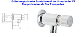 GENEBRE Grifo Temporizador Frontal para Urinario Mural 1/2 (1185 04)