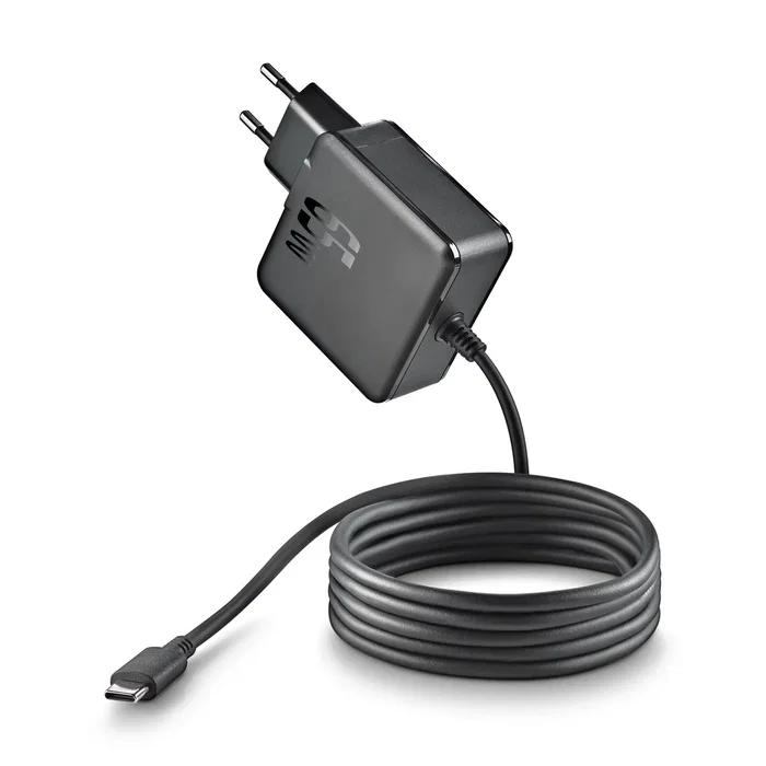 NGS GAN 65W-C Cargador de Pared USB-C 65W GaN para Portátil, Tablet y Smartphone con Cable 1.5m, PD3.0 y Voltaje Automático 5-20V (Negro, EU)