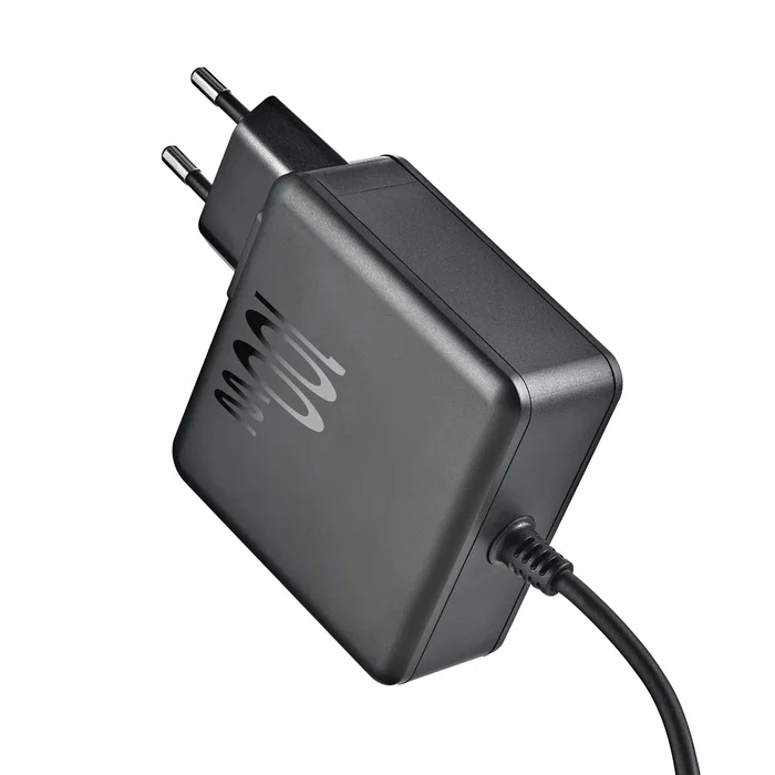 NGS GAN 65W-C Cargador de Pared USB-C 65W GaN para Portátil, Tablet y Smartphone con Cable 1.5m, PD3.0 y Voltaje Automático 5-20V (Negro, EU)