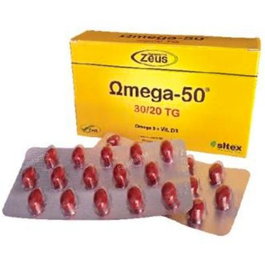 ZEUS Omega-50 30/20 Tg 30Cap. Aceite de pescado con EPA y DHA y Vitamina D3