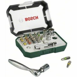 Bosch Juego de puntas de destornillador y trinquete de 26 piezas con código de color