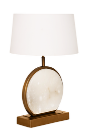 DKD Home Decor Lámpara de Sobremesa Acero y Mármol Mate Dorado y Blanco
