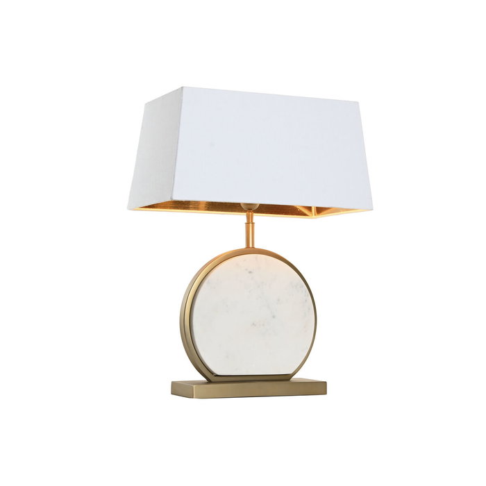 DKD Home Decor Lámpara de Sobremesa Acero y Mármol Mate Dorado y Blanco