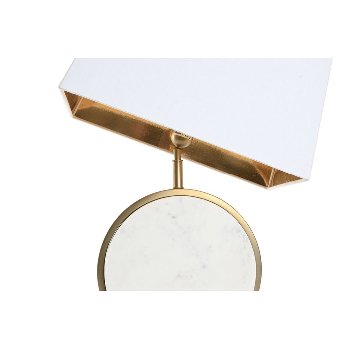 DKD Home Decor Lámpara de Sobremesa Acero y Mármol Mate Dorado y Blanco