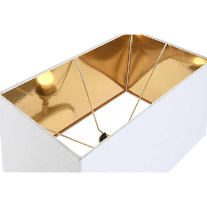 DKD Home Decor Lámpara de Sobremesa Acero y Mármol Mate Dorado y Blanco