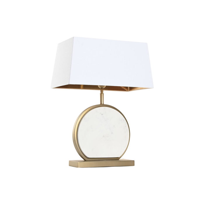 DKD Home Decor Lámpara de Sobremesa Acero y Mármol Mate Dorado y Blanco