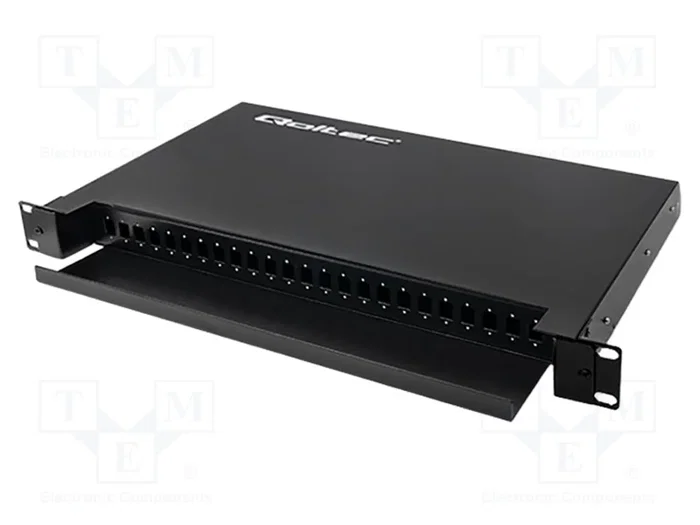 QOLTEC Panel de conexión de fibra óptica de 24 puertos para Rack 19 pulgadas QOLTEC Panel de conexión de fibra óptica de 24 puertos para Rack 19 pulgadas