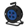 Silverht Regleta alargadera enrollacables 4 tomas 15m Azul