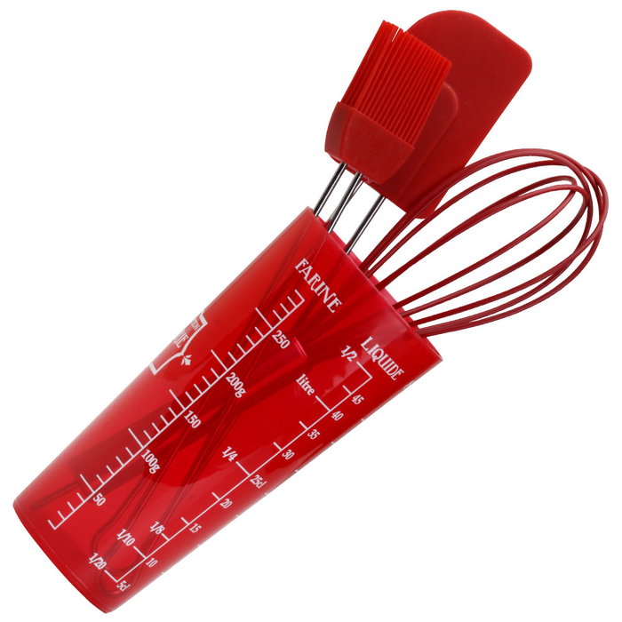 Lily Cook Juego De Repostería 4 Piezas con Jarra Medidora, Espátula, Pincel y Batidor Colores Surtidos Lily Cook Juego De Repostería 4 Piezas con Jarra Medidora, Espátula, Pincel y Batidor Colores Surtidos