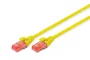 Digitus DK-1617-0025/Y Cable de Red RJ45 Cat6 U/UTP 0.25m Amarillo, 250 MHz, Conductor de Cobre, LSZH, 2 Conectores