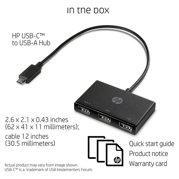 HP USB-C a USB-A Hub Negro HP USB-C a USB-A Hub Negro