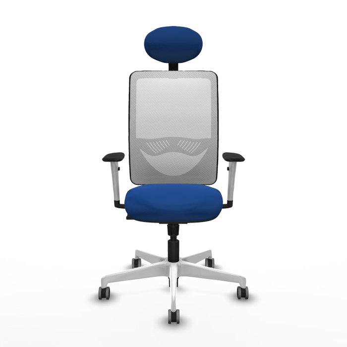 PIQUERAS Y CRESPO Silla de oficina Zulema Azul con respaldo de malla blanca