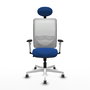 PIQUERAS Y CRESPO Silla de oficina Zulema Azul con respaldo de malla blanca