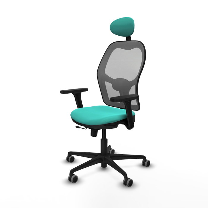 PIQUERAS Y CRESPO Silla de oficina Jorquera con mecanismo Sincro/Traslack Turquesa y Gris