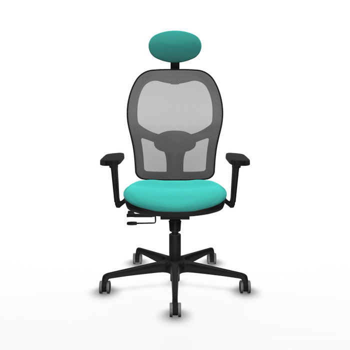 PIQUERAS Y CRESPO Silla de oficina Jorquera con mecanismo Sincro/Traslack Turquesa y Gris