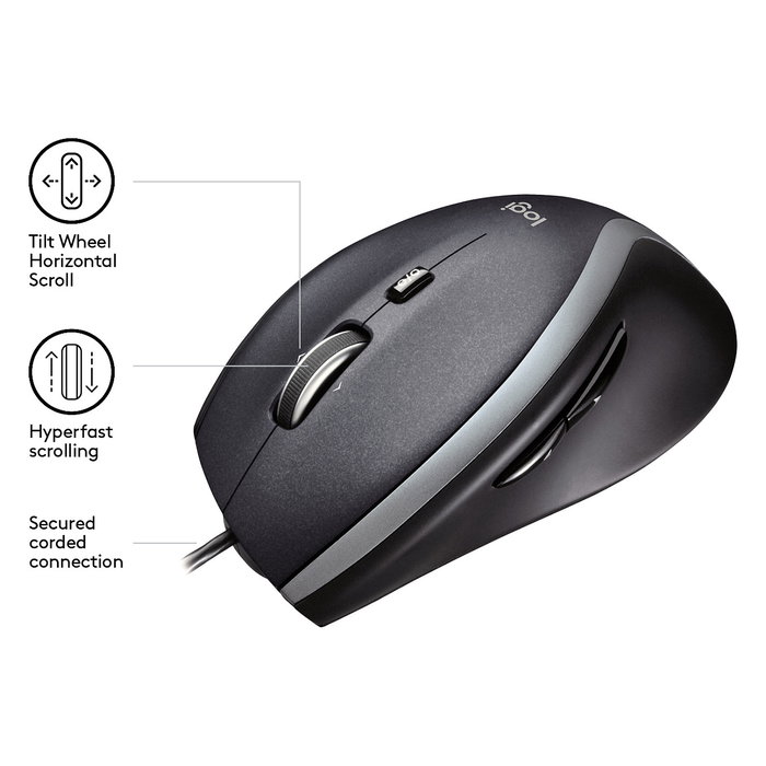 Logitech M500S Ratón con cable negro