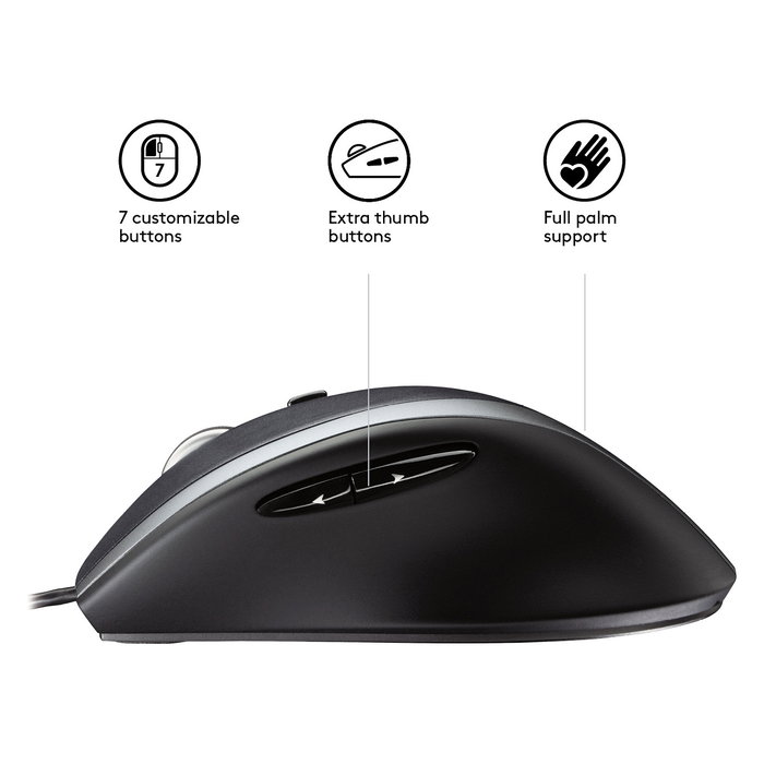 Logitech M500S Ratón con cable negro