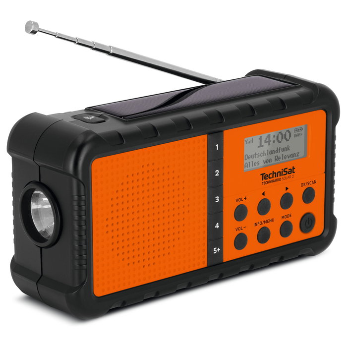 TechniSat Techniradio Solar 2 Radio portátil DAB+ FM Negro/Naranja