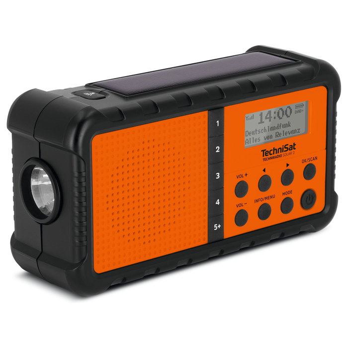 TechniSat Techniradio Solar 2 Radio portátil DAB+ FM Negro/Naranja