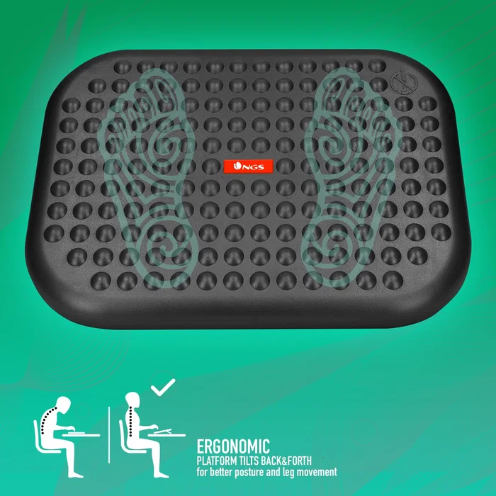 NGS Footnest Reposapiés Ergonómico Ajustable Negro