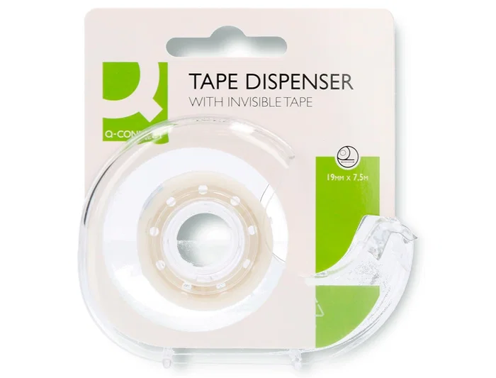 Q-connect Cinta adhesiva invisible, 7.5 m x 19 mm, con portarrollos en blister Q-connect Cinta adhesiva invisible, 7.5 m x 19 mm, con portarrollos en blister