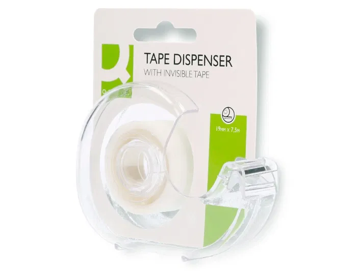 Q-connect Cinta adhesiva invisible, 7.5 m x 19 mm, con portarrollos en blister Q-connect Cinta adhesiva invisible, 7.5 m x 19 mm, con portarrollos en blister